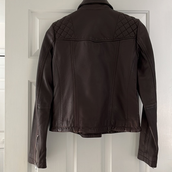 ALLSAINTS Oxblood Red Catch Biker Leather Coat - Picture 5 of 9